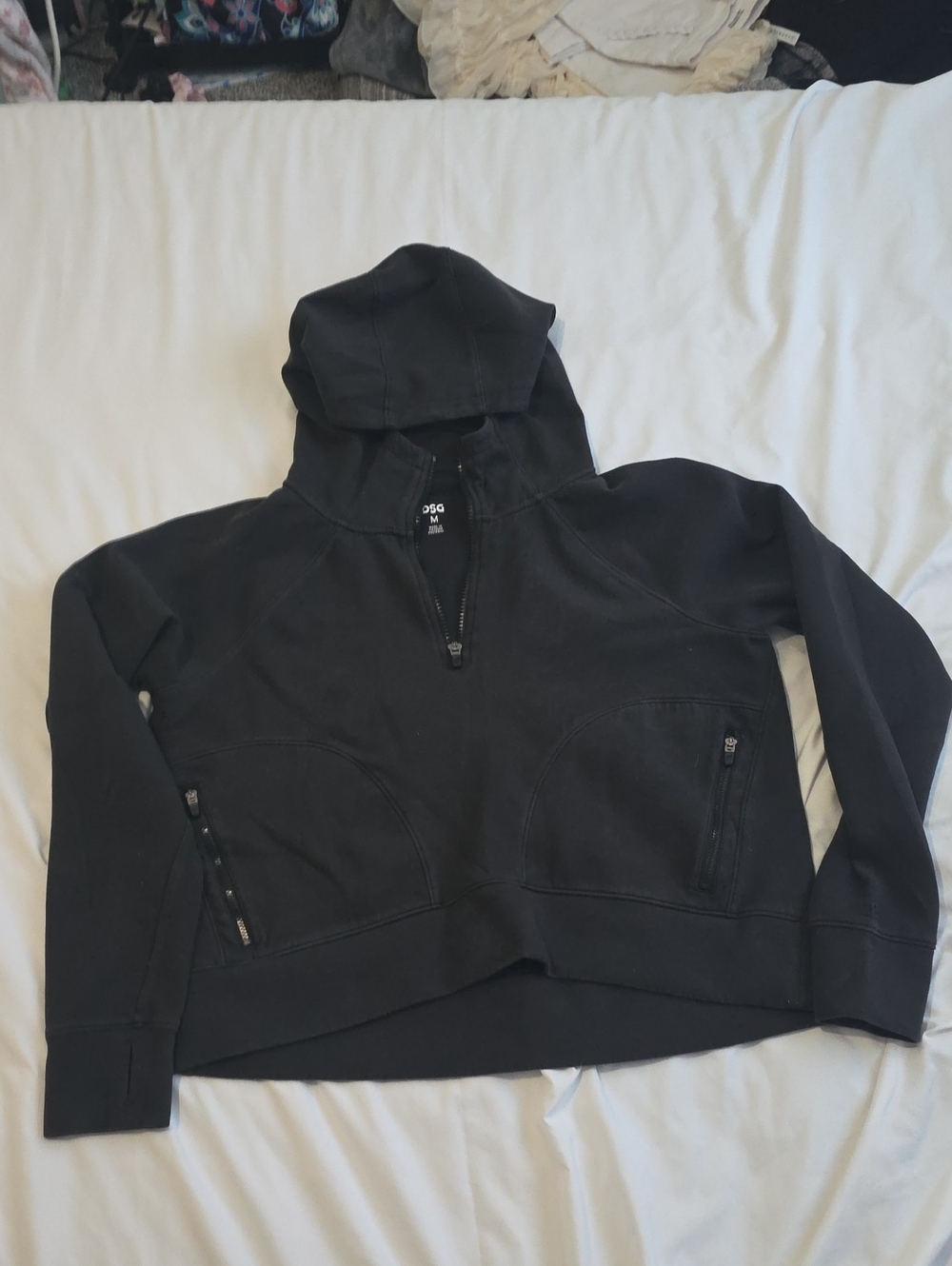DSG Black Half-Zip Hooded Pullover Sweater